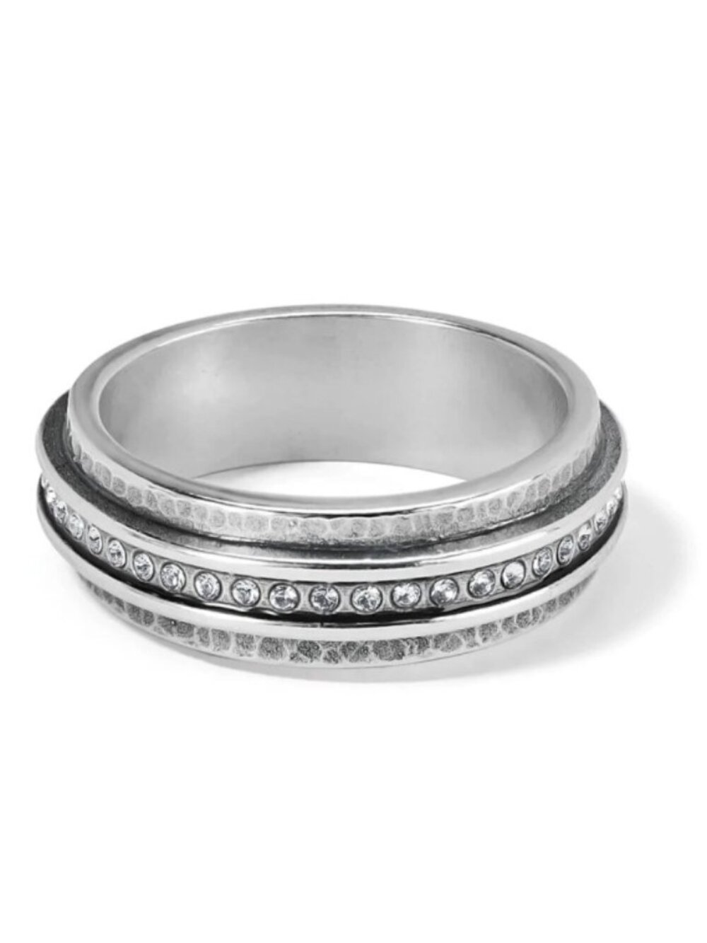New Brighton Silver Crystal Meridian Lumens Nexus Band Ring Sizes 7 and 8